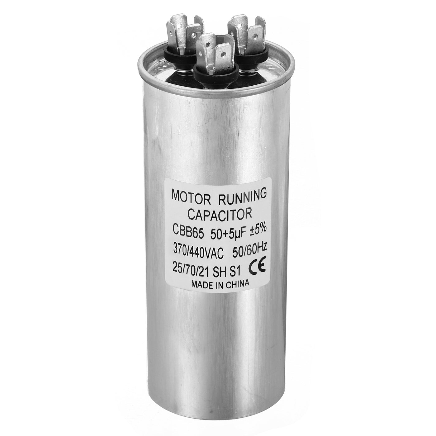 Harfington CBB65 50+5uf Run Capacitor, 50+5mfd AC 370/440V Aluminum Case with 3 Terminal