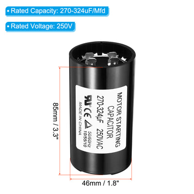 Harfington Motor Start Capacitor, 270-324uF/Mfd 250V 50/60Hz CD60 Run Capacitor Motor Starting Capacitor for Electric Motor Starts Running