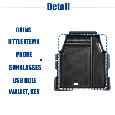 Harfington Front Center Console Organizer Tray Fit for Chevy Traverse 2018-2023 - Pack of 1 Black
