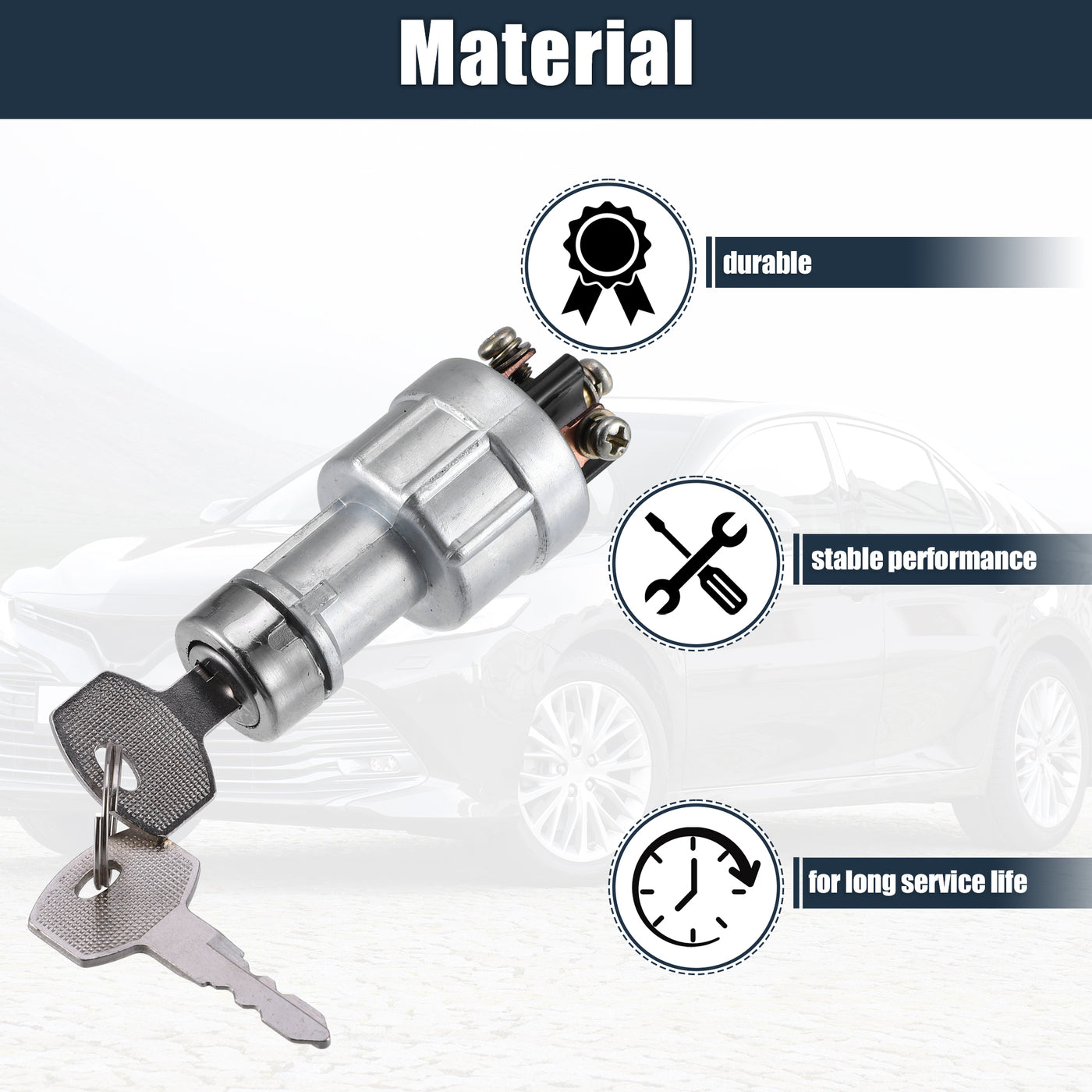 X AUTOHAUX 1 Set Ignition Switch Lock Cylinder with Keys 221035-5200 for Toyota Forklift