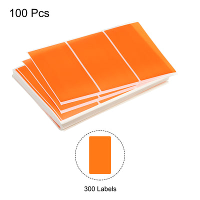 Harfington Colored Rectangle Stickers, 300 Labels Sticker, 4x2 Inch Self Adhesive Orange