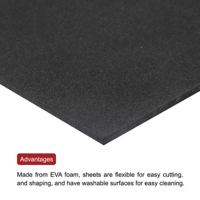 Harfington Uxcell EVA Foam Sheets Black 38.9 Inch x 13.9 Inch 2mm Thickness for Crafts DIY