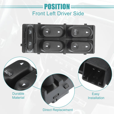 Harfington Car Front Left Driver Side Master Power Window Switch Fit for Ford F-250 Super Duty - Pack of 1 Black