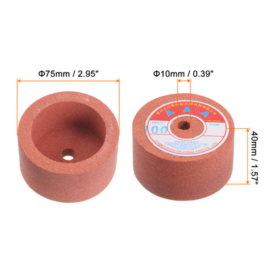 Harfington Grinding Wheel 3" 80 Grit Aluminum Oxide Cup Abrasive Wheel, White Corundum