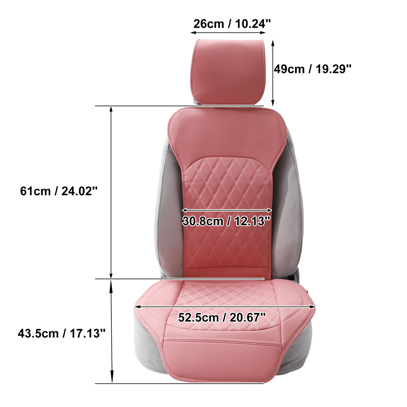 ACROPIX 14Stk Vordere Sitz Set Universal Auto Sitzbezüge Rutschfest Rosa