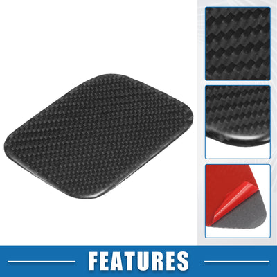 Harfington Car Driver Side Storage Box Sticker Trim Cover for Ford for Mustang 2015-2023 Polyurethane Carbon Fiber Pattern Black