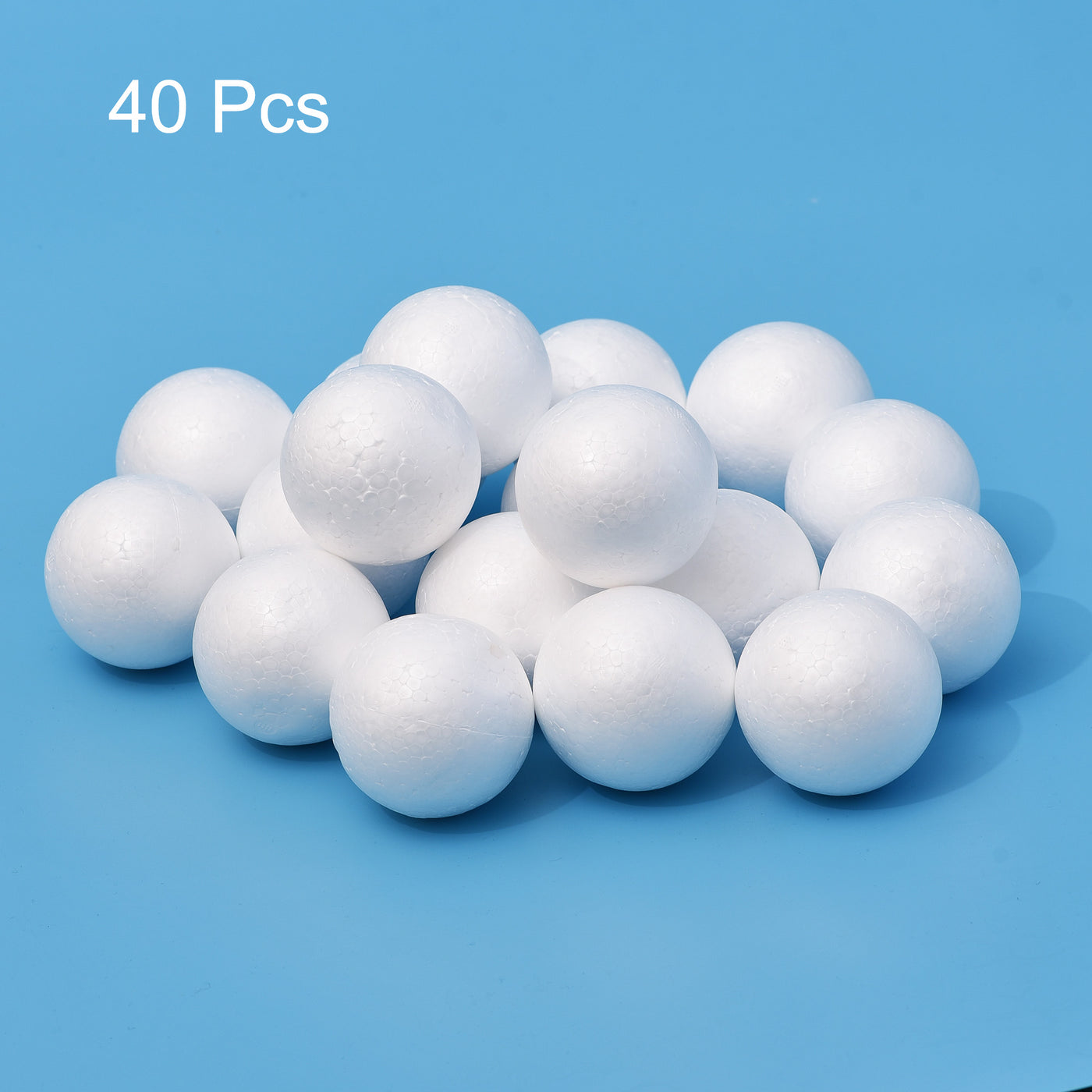 uxcell Uxcell 40Pcs 3" White Polystyrene Foam Balls Smooth Round Solid Ball for Crafts, Art, DIY, Household, Party Decorations