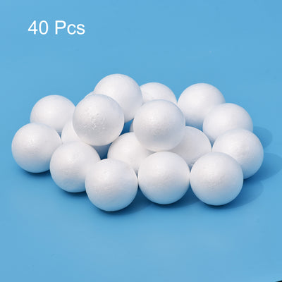 Harfington Uxcell 40Pcs 3" White Polystyrene Foam Balls Smooth Round Solid Ball for Crafts, Art, DIY, Household, Party Decorations