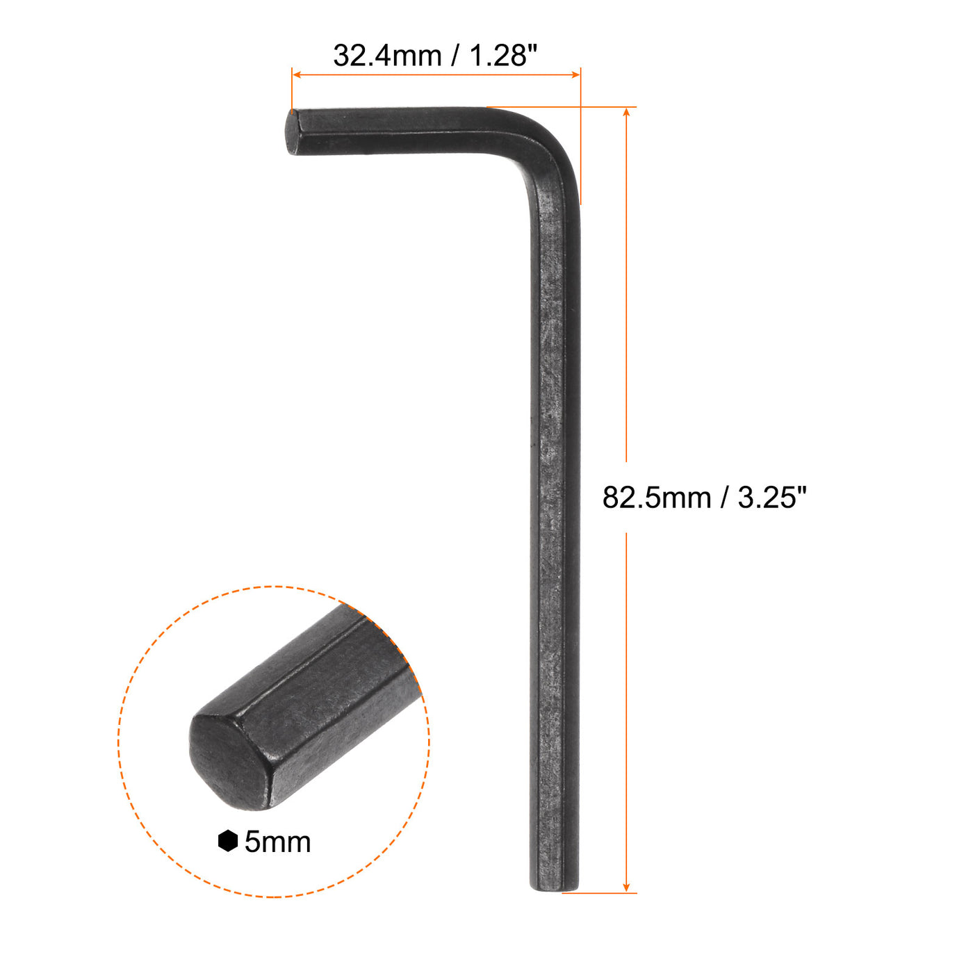 Harfington 10Stk Sechskant Schlüssel Schraubenschlüssel 5mm Metrisch CR-V L Geformt Sechseck Kopf Reparatur Werkzeug