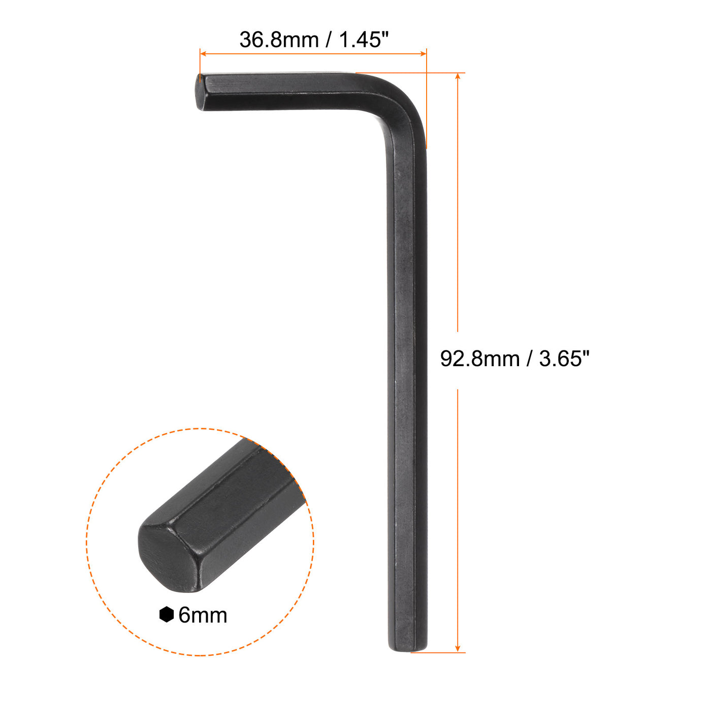 Harfington 10Stk Sechskant Schlüssel Schraubenschlüssel 6mm Metrisch CR-V L Geformt Sechseck Kopf Reparatur Werkzeug