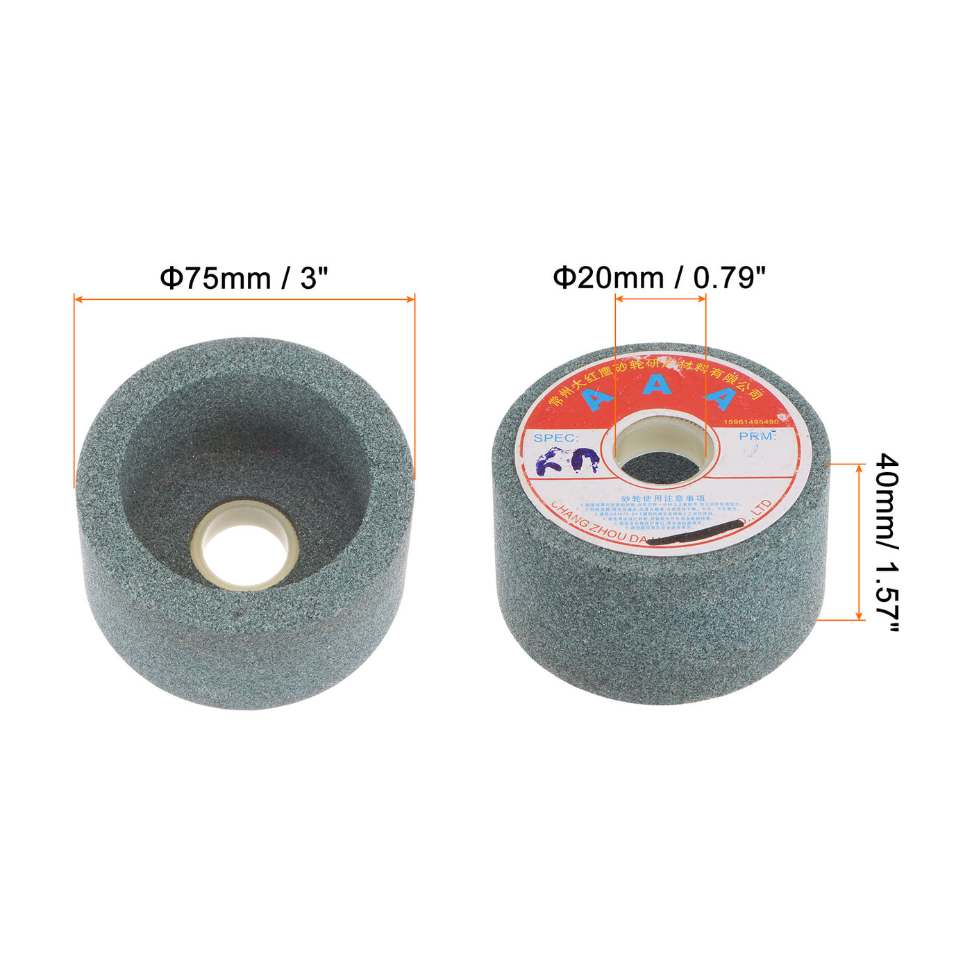 Harfington Cup Grinding Wheel Silicon Carbide Cup Abrasive Wheel Green Aluminum Oxide for Knife Sharpening Machine Abrasive Tool