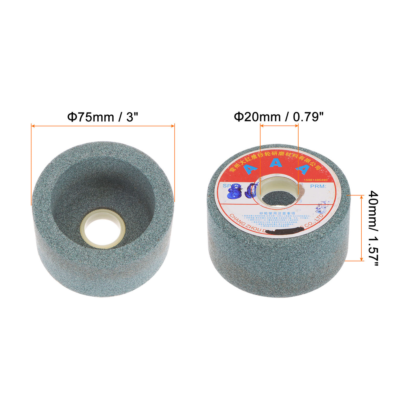 Harfington Cup Grinding Wheel Silicon Carbide Cup Abrasive Wheel Green Aluminum Oxide for Knife Sharpening Machine Abrasive Tool