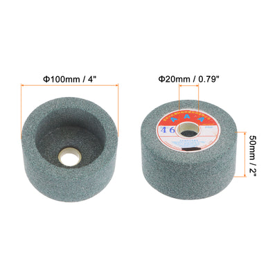 Harfington Cup Grinding Wheel, Silicon Carbide Cup Abrasive Wheel Green Aluminum Oxide for Knife Sharpening Machine Abrasive Tool