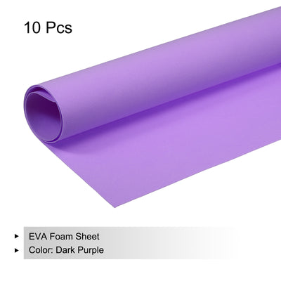 Harfington EVA Foam Sheets Dark Purple 19.7 Inch x 17.7 Inch 0.8mm Thick Craft Sheets 10Pcs