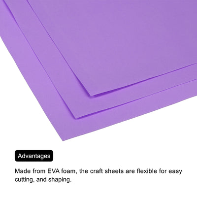 Harfington EVA Foam Sheets Dark Purple 19.7 Inch x 17.7 Inch 0.8mm Thick Craft Sheets 10Pcs