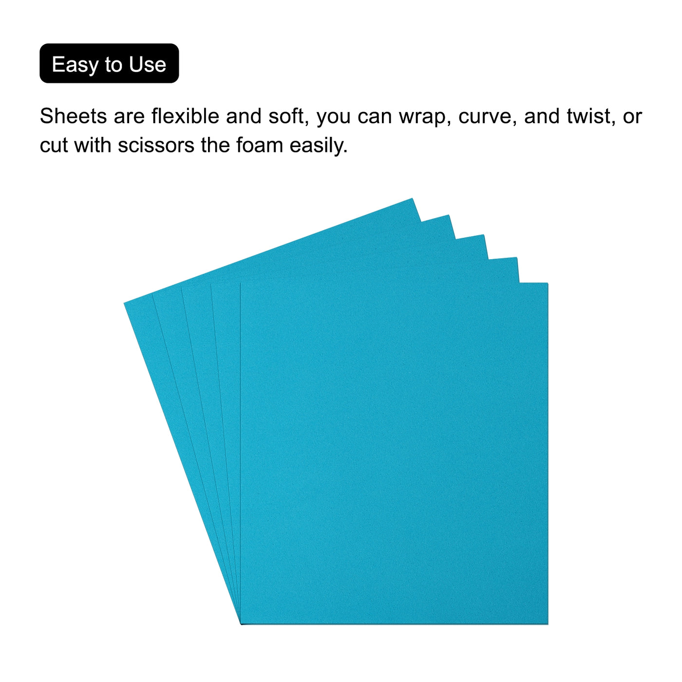 Harfington EVA Foam Sheets Lake Blue 19.7 Inch x 17.7 Inch 0.8mm Thick Crafts Sheets 10Pcs