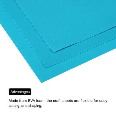 Harfington EVA Foam Sheets Lake Blue 19.7 Inch x 17.7 Inch 0.8mm Thick Crafts Sheets 10Pcs