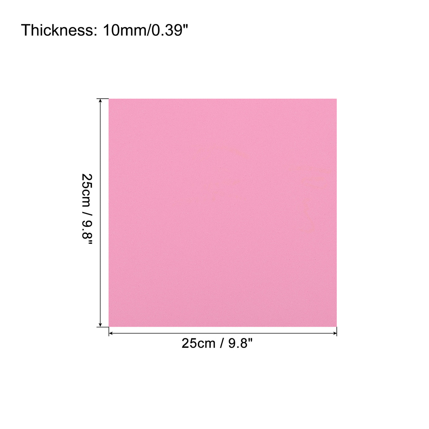 Harfington EVA Foam Sheets Pink 9.8 Inch x 9.8 Inch 10mm Thick Crafts Foam Sheets Pack of 6