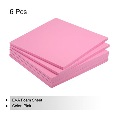 Harfington EVA Foam Sheets Pink 9.8 Inch x 9.8 Inch 10mm Thick Crafts Foam Sheets Pack of 6