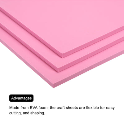 Harfington EVA Foam Sheets Pink 9.8 Inch x 9.8 Inch 10mm Thick Crafts Foam Sheets Pack of 6