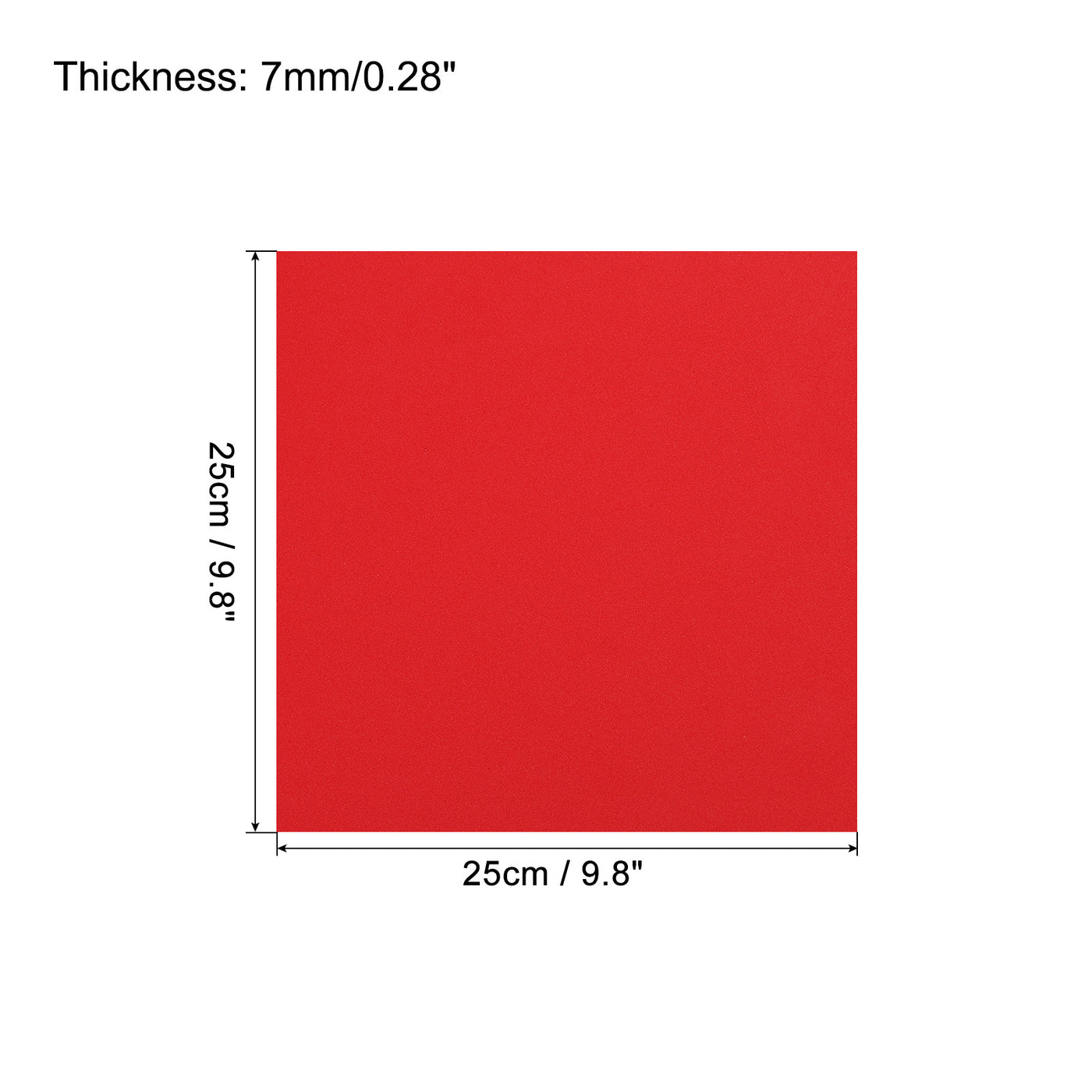 Harfington EVA Foam Sheets Red 9.8 Inch x 9.8 Inch 7mm Thick Crafts Foam Sheets Pack of 6