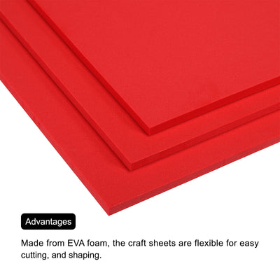 Harfington EVA Foam Sheets Red 9.8 Inch x 9.8 Inch 7mm Thick Crafts Foam Sheets Pack of 6