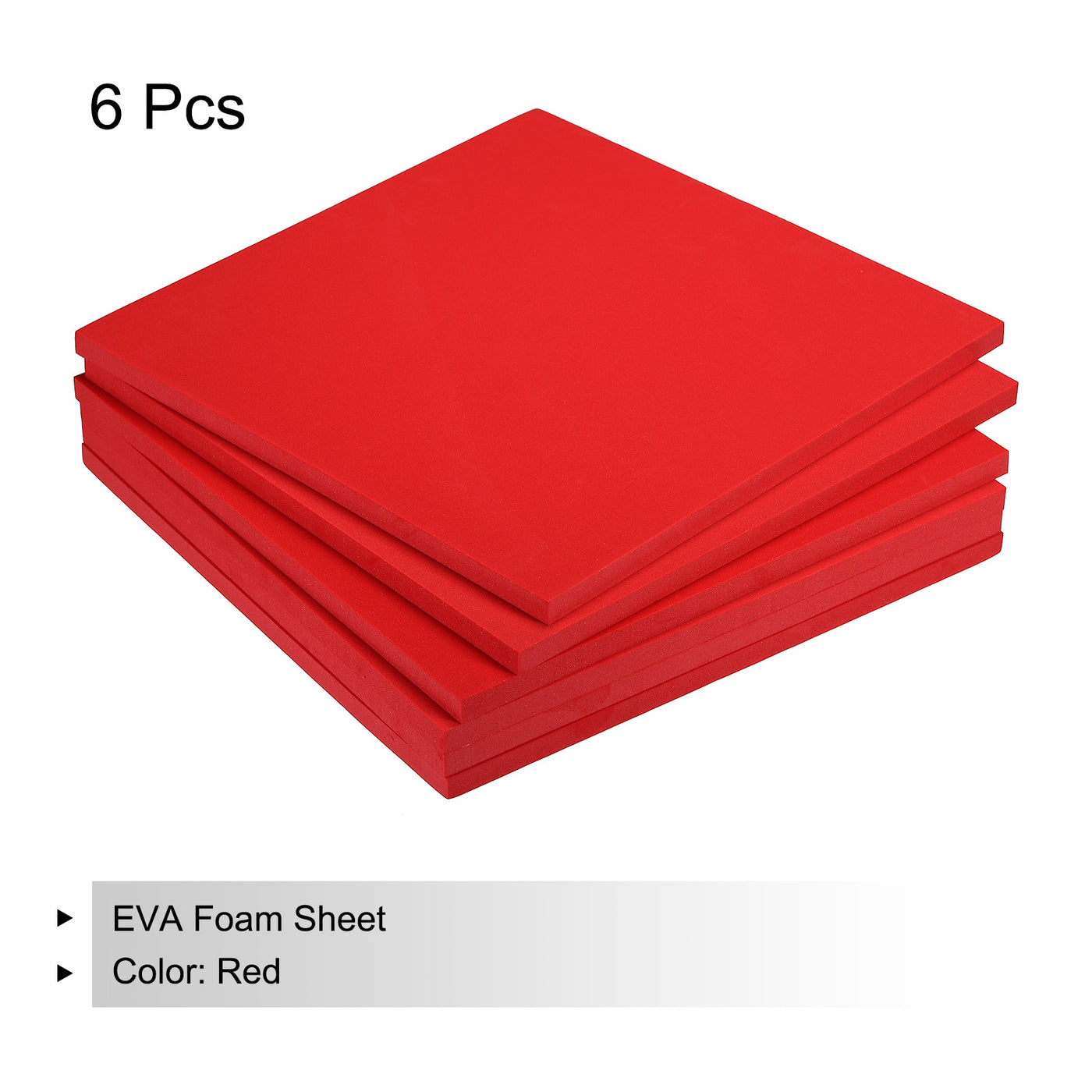 Harfington EVA Foam Sheets Red 9.8 Inch x 9.8 Inch 10mm Thick Crafts Foam Sheets Pack of 6