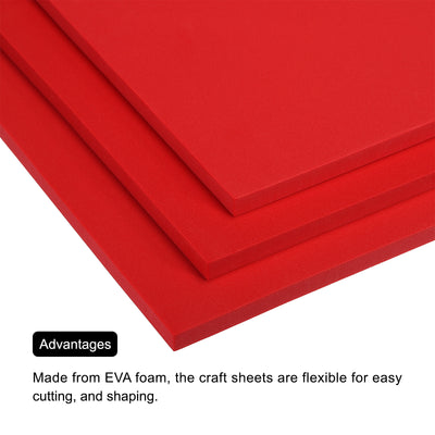 Harfington EVA Foam Sheets Red 9.8 Inch x 9.8 Inch 10mm Thick Crafts Foam Sheets Pack of 6