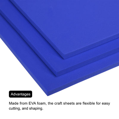 Harfington EVA Foam Sheets Blue 9.8 Inch x 9.8 Inch 10mm Thick Crafts Foam Sheets Pack of 6