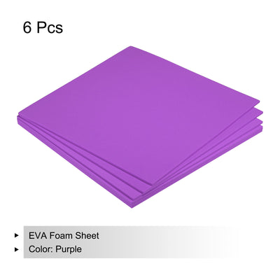 Harfington EVA Foam Sheets Purple 9.8 Inch x 9.8 Inch 3mm Thick Crafts Foam Sheets 6Pcs