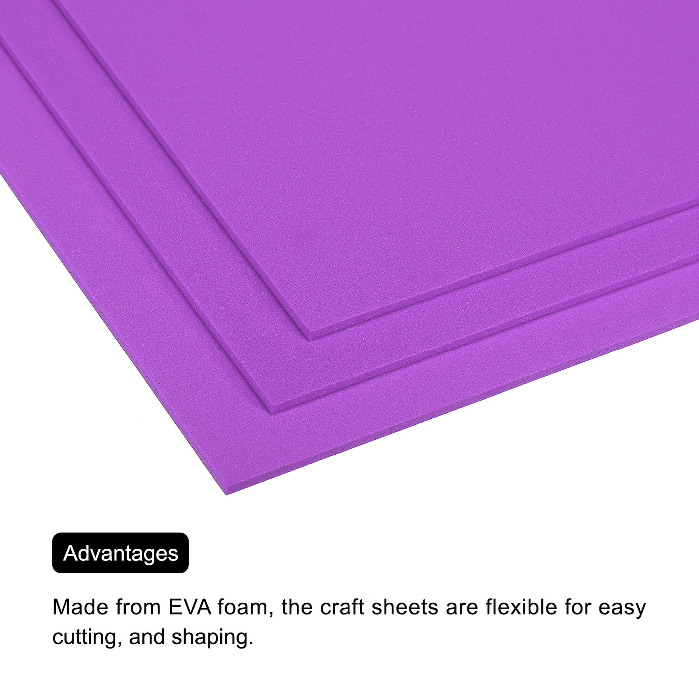 Harfington EVA Foam Sheets Purple 9.8 Inch x 9.8 Inch 3mm Thick Crafts Foam Sheets 6Pcs