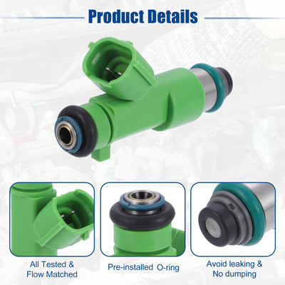 Harfington Car Fuel Injector Nozzle Replacement Fit for Infiniti Q50 2014-2018 16600-JK20A - Pack of 6 Green
