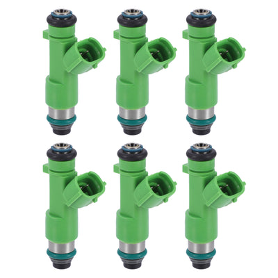 Harfington Car Fuel Injector Nozzle Replacement Fit for Infiniti Q50 2014-2018 16600-JK20A - Pack of 6 Green