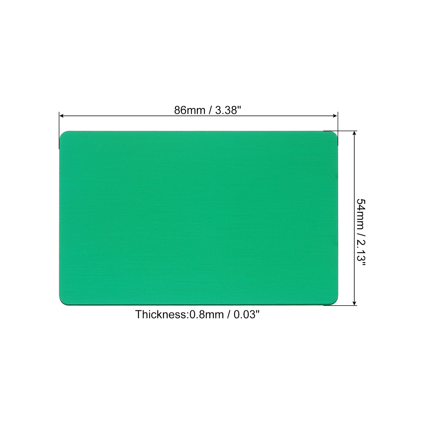 Harfington 0.8mm Metal Business Cards, 12 Pack Laser Engraving Anodized Aluminum, Green