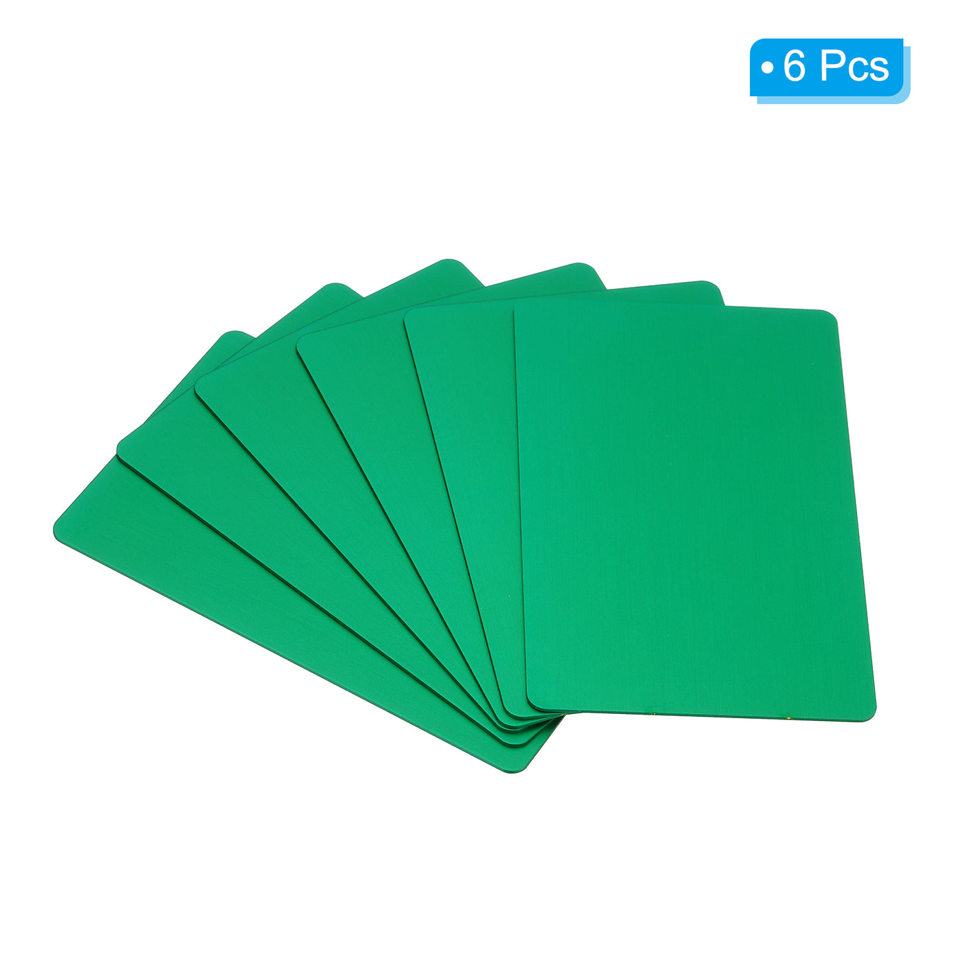 Harfington 0.8mm Metal Business Cards, 6 Pack Laser Engraving Anodized Aluminum, Green