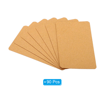 Harfington 3.5" x 2" Blank Paper Business Cards, 90 Pack Small Index Flash Cards , Brown