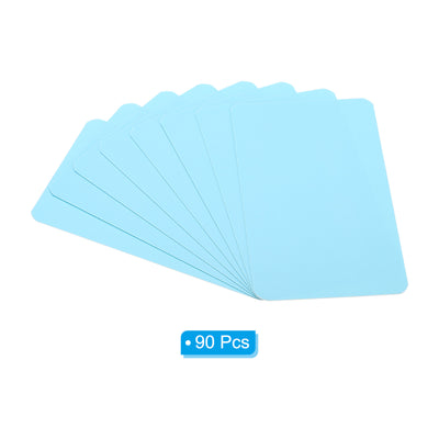 Harfington 3.5" x 2" Blank Paper Business Cards, 90 Pack Small Index Flash Cards , Blue