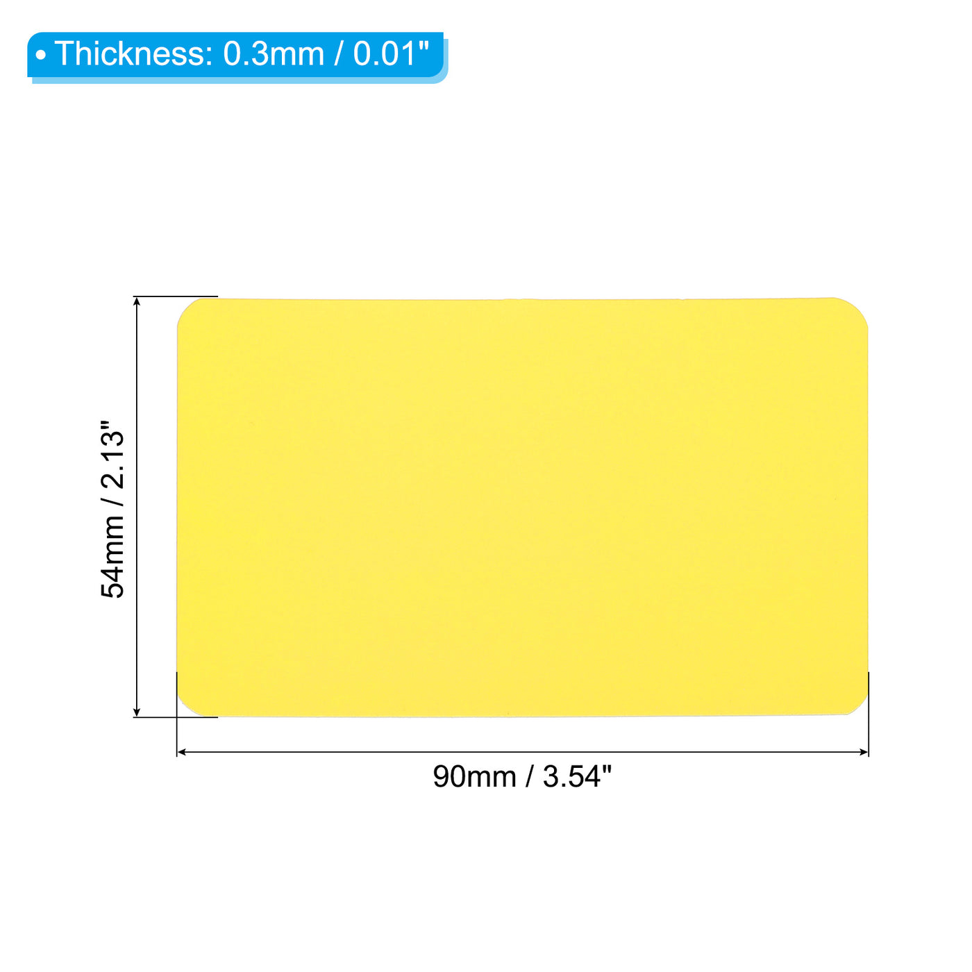 Harfington 3.5" x 2" Blank Paper Business Cards, 180 Pack Small Index Flash Cards , Yellow