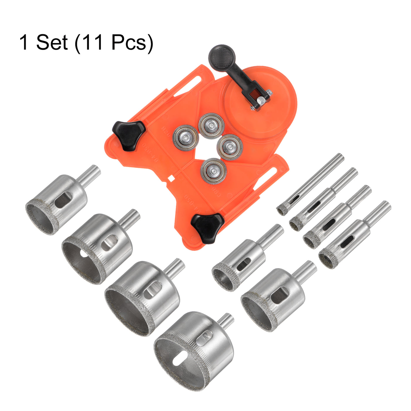 Harfington 10pcs 6mm - 50mm Diamond Drill Bits Hollow Drill Hole Saw Set with Guide Fixture