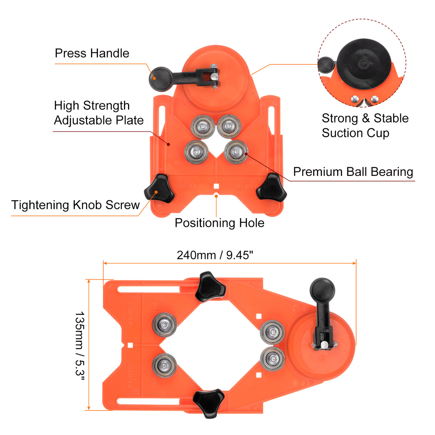 Harfington 10pcs 6mm - 50mm Diamond Drill Bits Hollow Drill Hole Saw Set with Guide Fixture