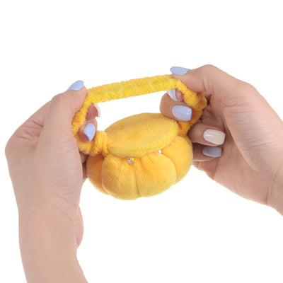 Harfington Wrist Pin Cushions Band Pincushion with Adjustable Elastic Strap, Yellow