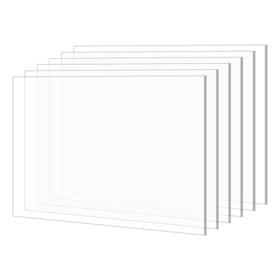 Harfington Acrylic Sheet, 12 Inch x 8 Inch PMMA Clear Crystal Acrylic Sheets for Art Design, Photo Frame, DIY Display Projects Pack of 6