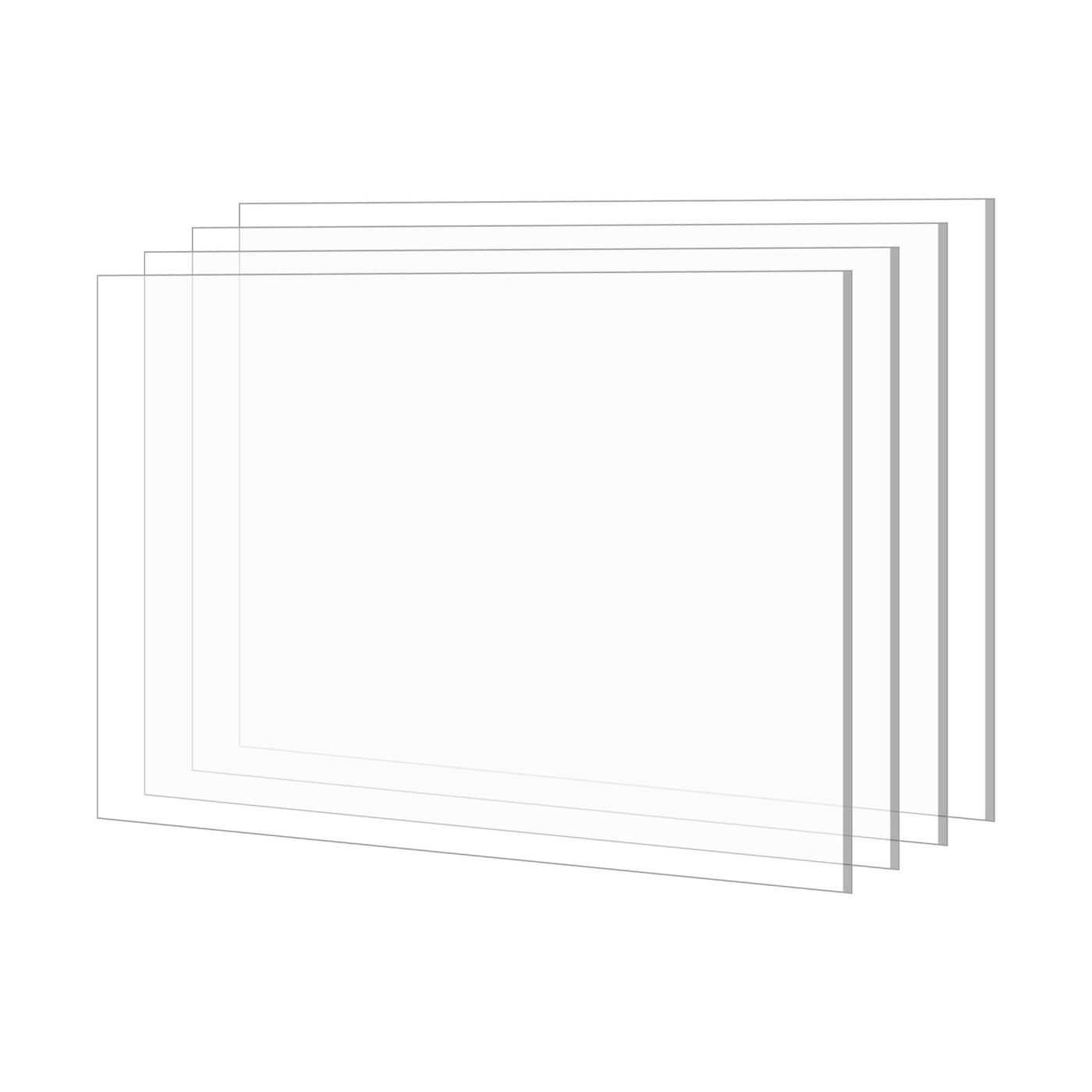 Harfington Acrylic Sheet, 14 Inch x 11 Inch PMMA Clear Crystal Sheets for Photo Frame 4Pcs