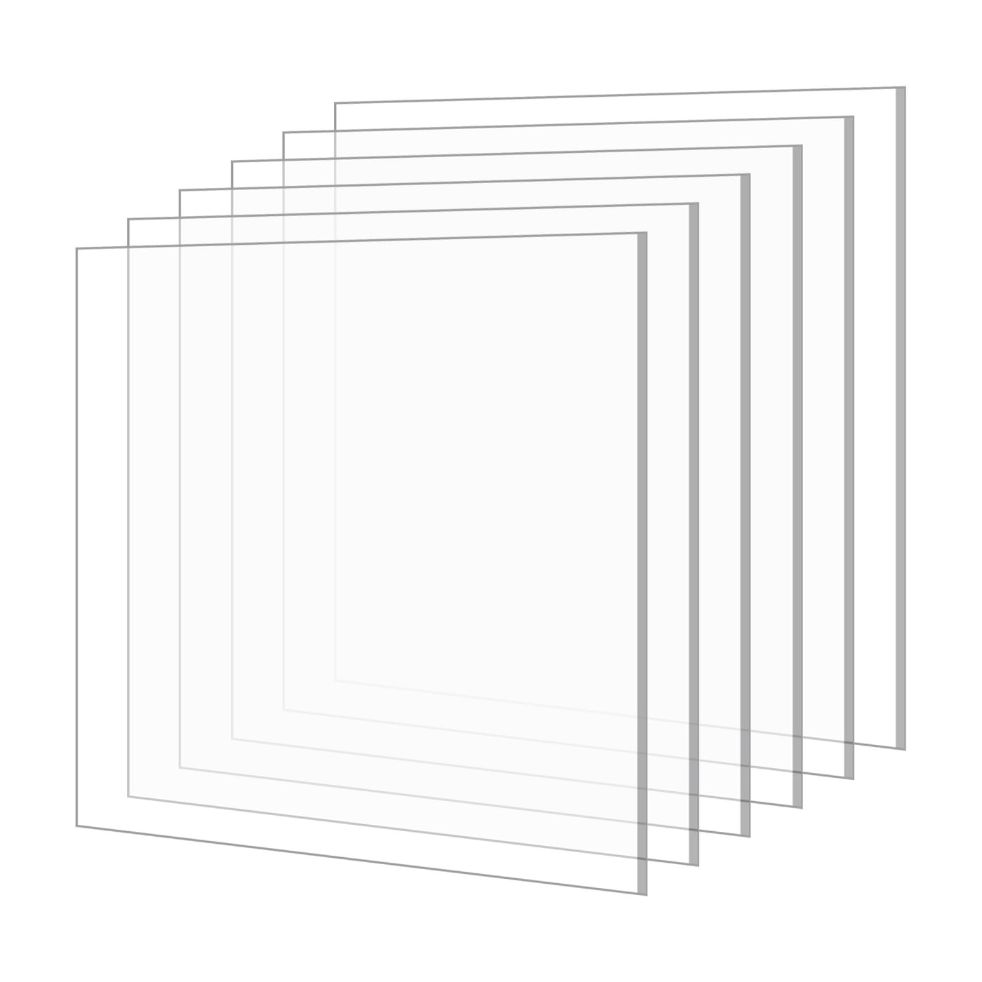 Harfington Acrylic Sheet, 12 Inch x 12 Inch PMMA Clear Crystal Sheets for Photo Frame 6Pcs