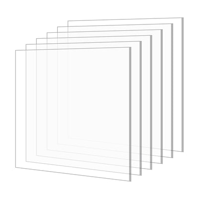 Harfington Acrylic Sheet, 12 Inch x 12 Inch PMMA Clear Crystal Sheets for Photo Frame 6Pcs