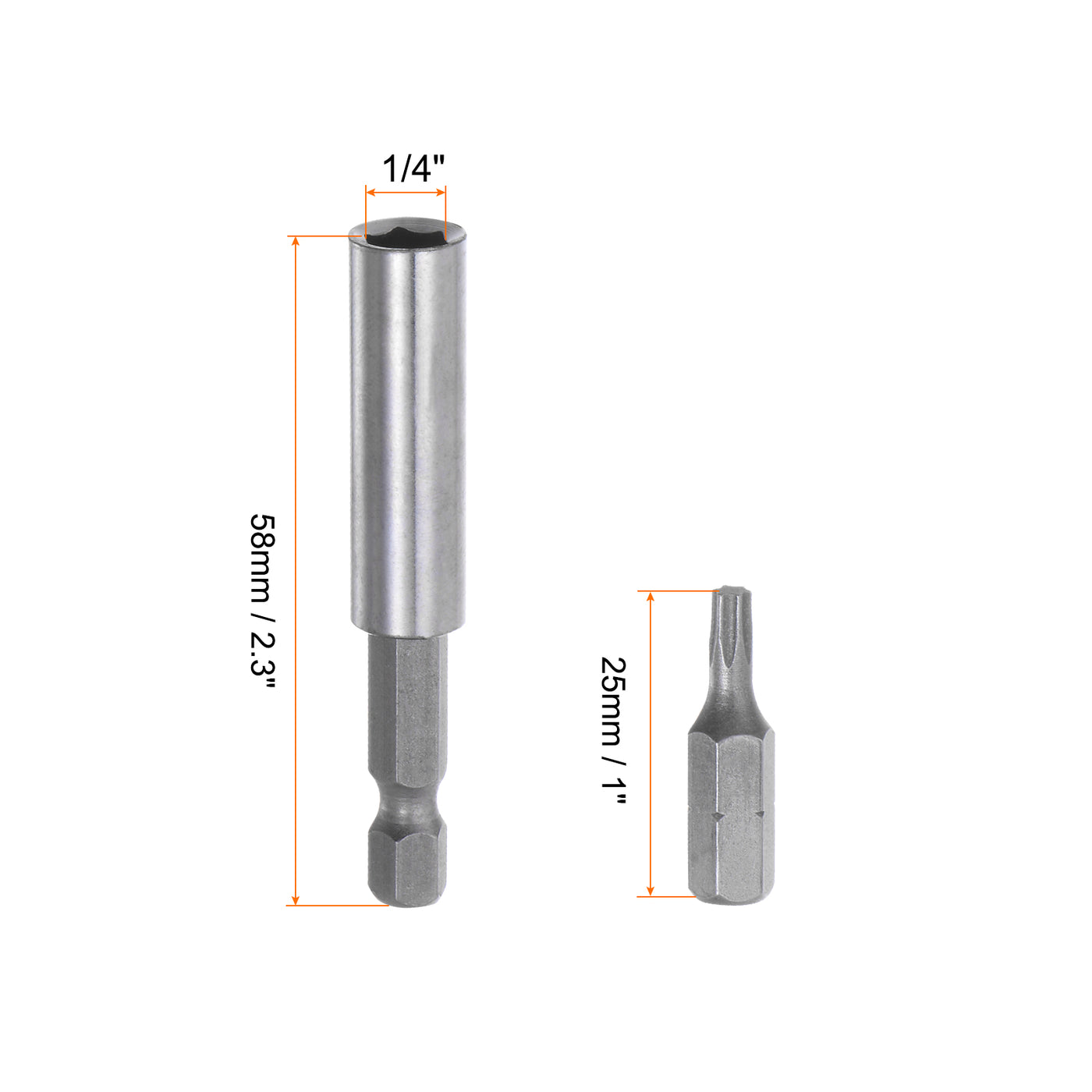 Harfington 33Stk Schraubenzieher Bit Set Sechskant Kopf Bohrspitze Set mit 1/4" Verlängerung Bit Halter