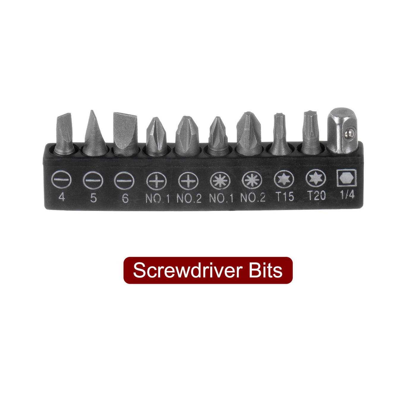 Harfington 11 in 1 Schraubenzieher Bit Set 1/4" Sechskant Schaft Torx Schlitz Kreuzschlitz Pozi Bit Set mit 6 Punkte Mini Ratschenschlüssel