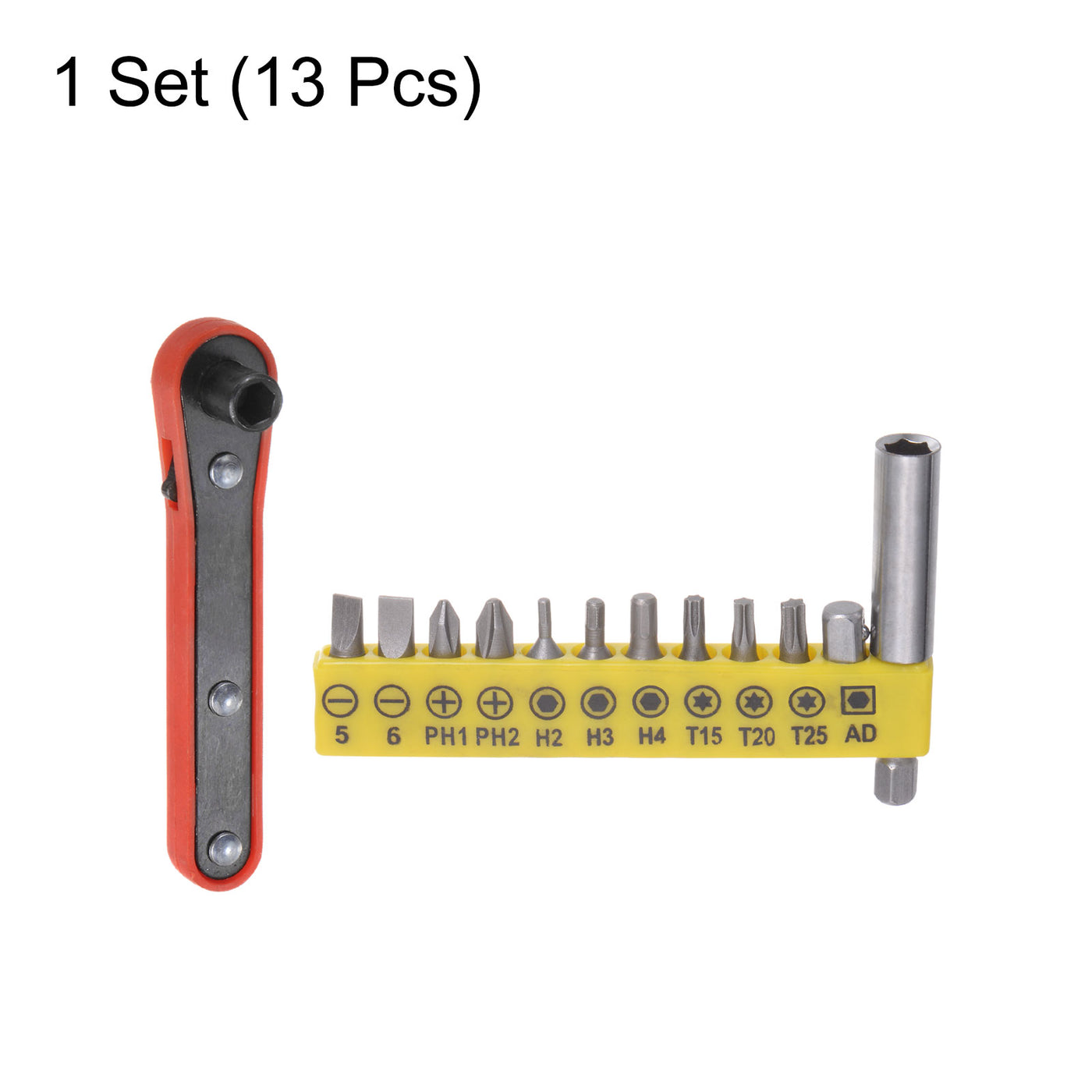 Harfington 13 in 1 Schraubenzieher Bit Set 1/4" Sechskant Schaft Torx Schlitz Kreuzschlitz Bit Set Verlängerung Bit Halter mit 6 Punkte Mini Ratschenschlüssel