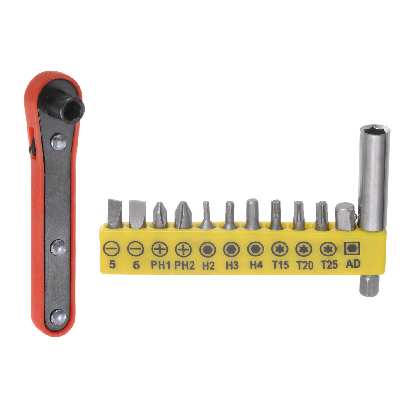 Harfington 13 in 1 Schraubenzieher Bit Set 1/4" Sechskant Schaft Torx Schlitz Kreuzschlitz Bit Set Verlängerung Bit Halter mit 6 Punkte Mini Ratschenschlüssel