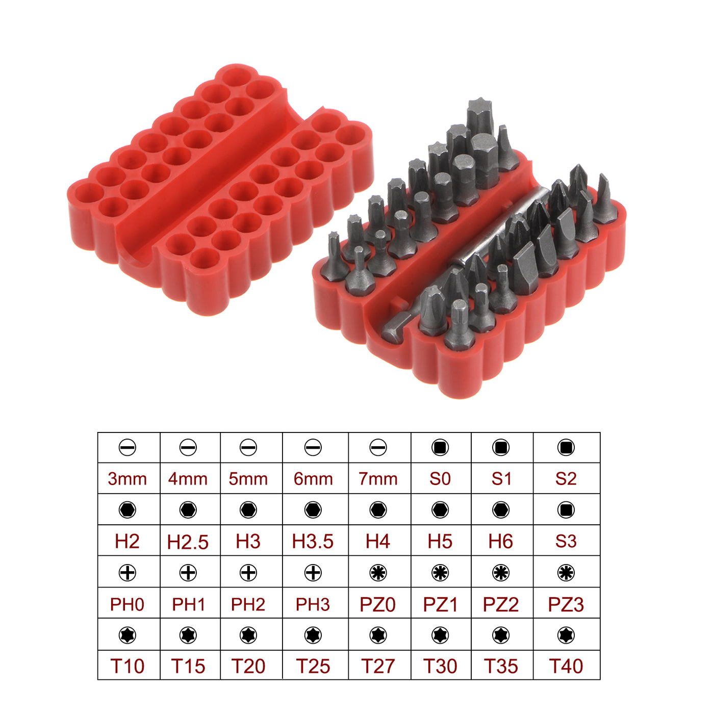 Harfington 35 in 1 Schraubenzieher Bit Set 1/4" Sechskant Schaft Torx Schlitz Kreuzschlitz Pozi Bit Set und Bit Magnetisator Ring mit 6 Punkte Mini Ratschenschlüssel